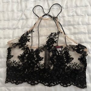 Black Floral Lace Top